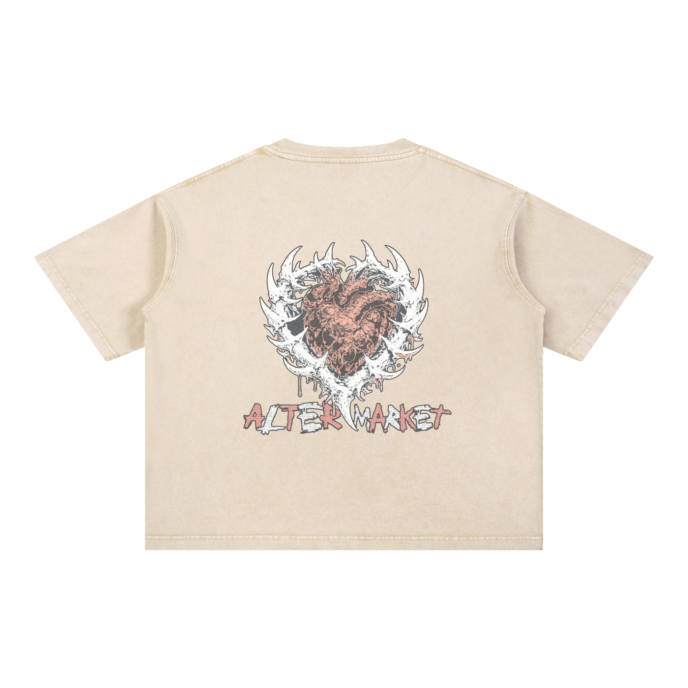 Hearts and Bones Tee - Aged Bone