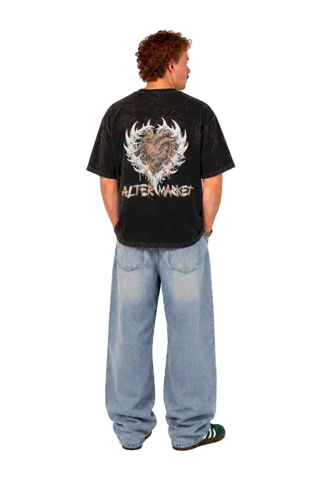 Hearts and Bones Tee - Obsidian Wash