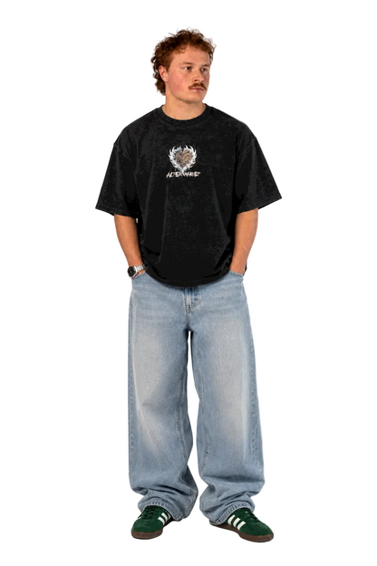Hearts and Bones Tee - Obsidian Wash