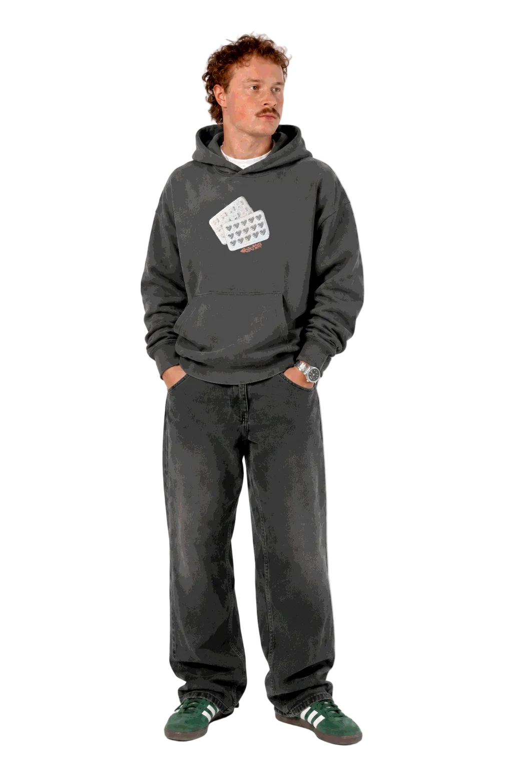 Monochrome Love Dose Hoodie - Stone Grey